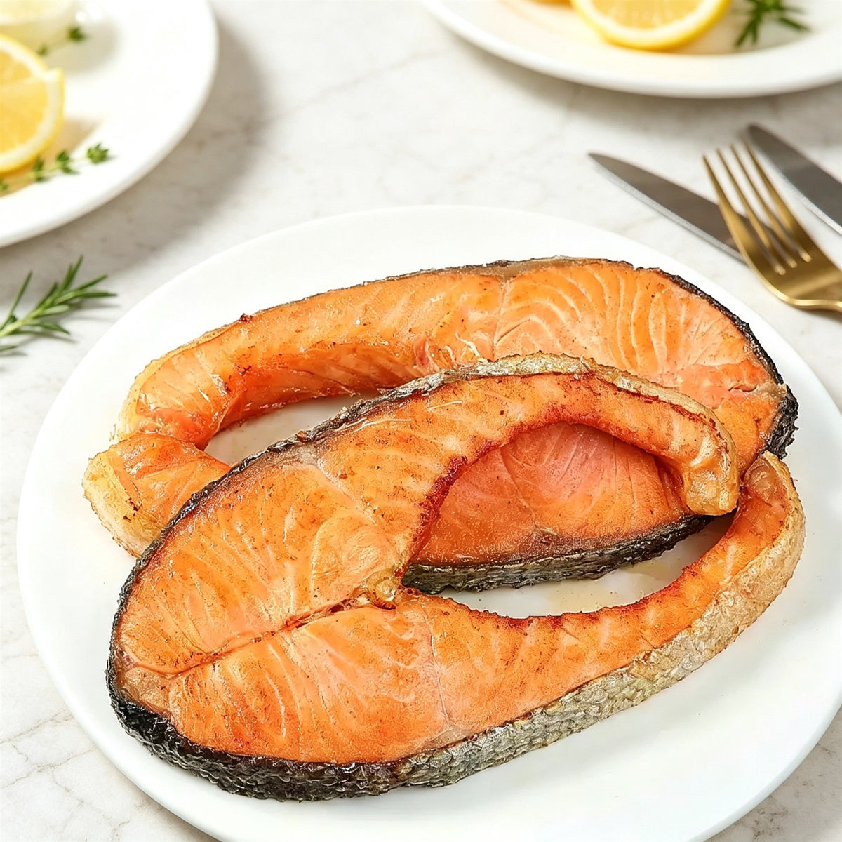 Premium Frozen Thick-Cut Salmon Steaks